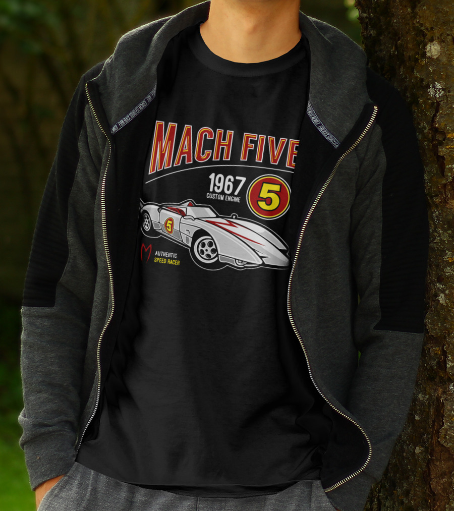 Mach Five 1967 Custom Engine Authentic Speed Racer T-Shirt