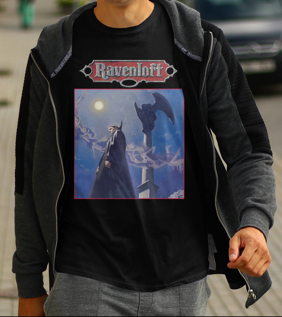 Ravenloft Dungeons And Dragons Vampire Castle Full Moon Gothic T-Shirt