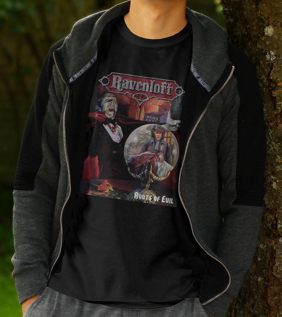 Ravenloft Roots Of Evil Vampire And Crystal Ball Fantasy T-Shirt