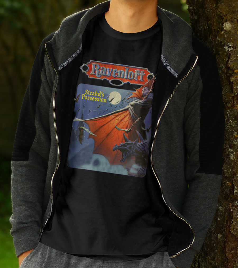 Ravenloft Strahd's Possession Vampire Moon Bats Wings Gargoyle T-Shirt