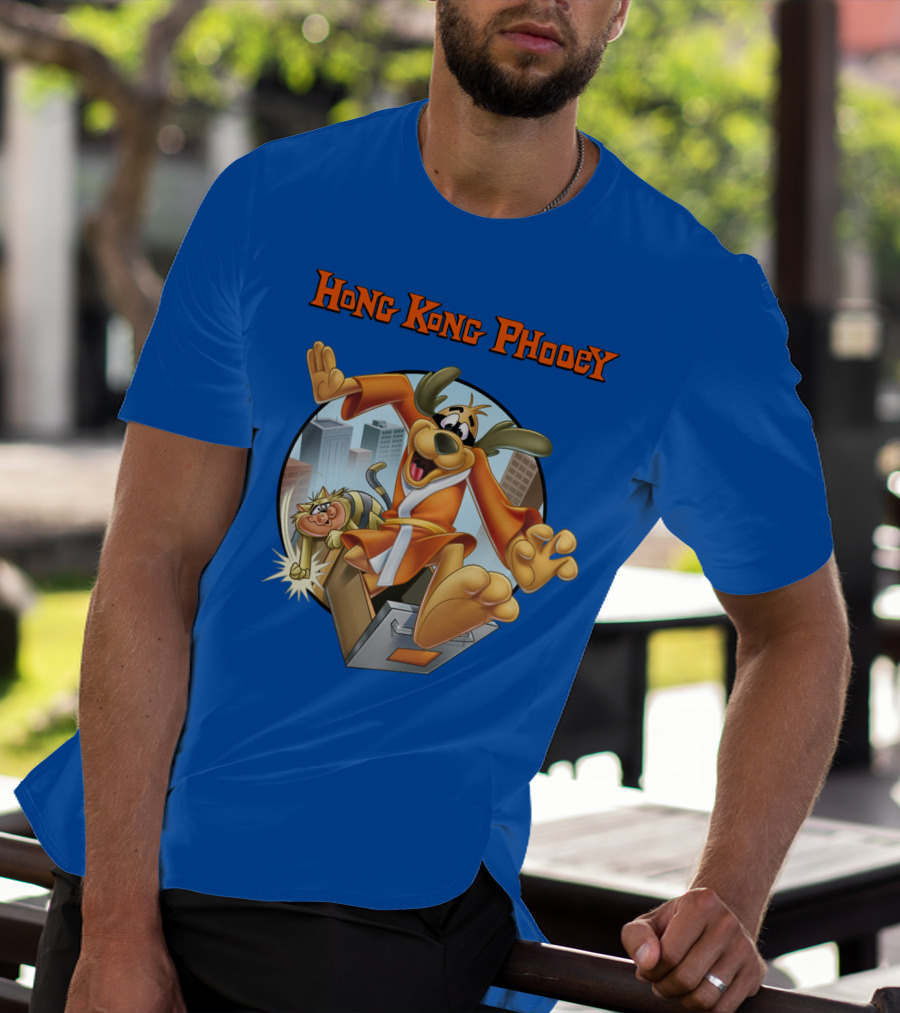 Hong Kong Phooey Animated Character In City Scene T-Shirt