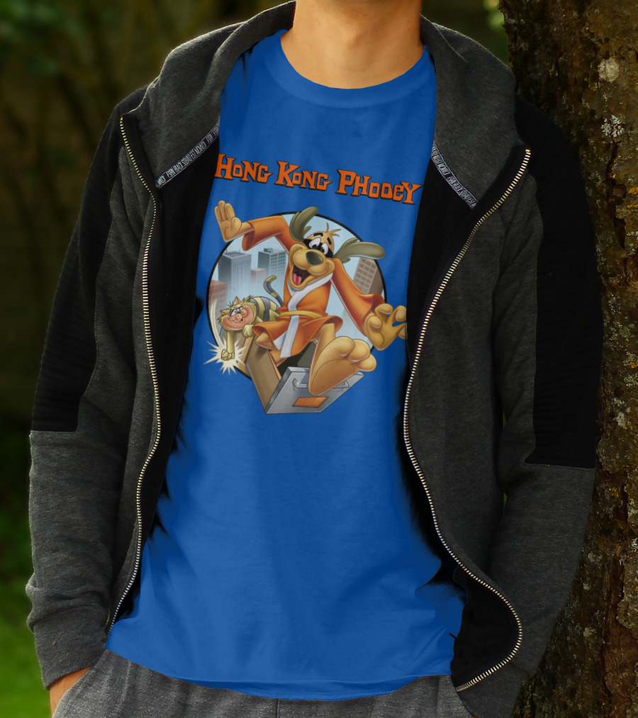 Hong Kong Phooey Animated Character In City Scene T-Shirt