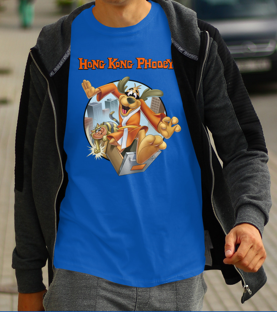 Hong Kong Phooey Animated Character In City Scene T-Shirt
