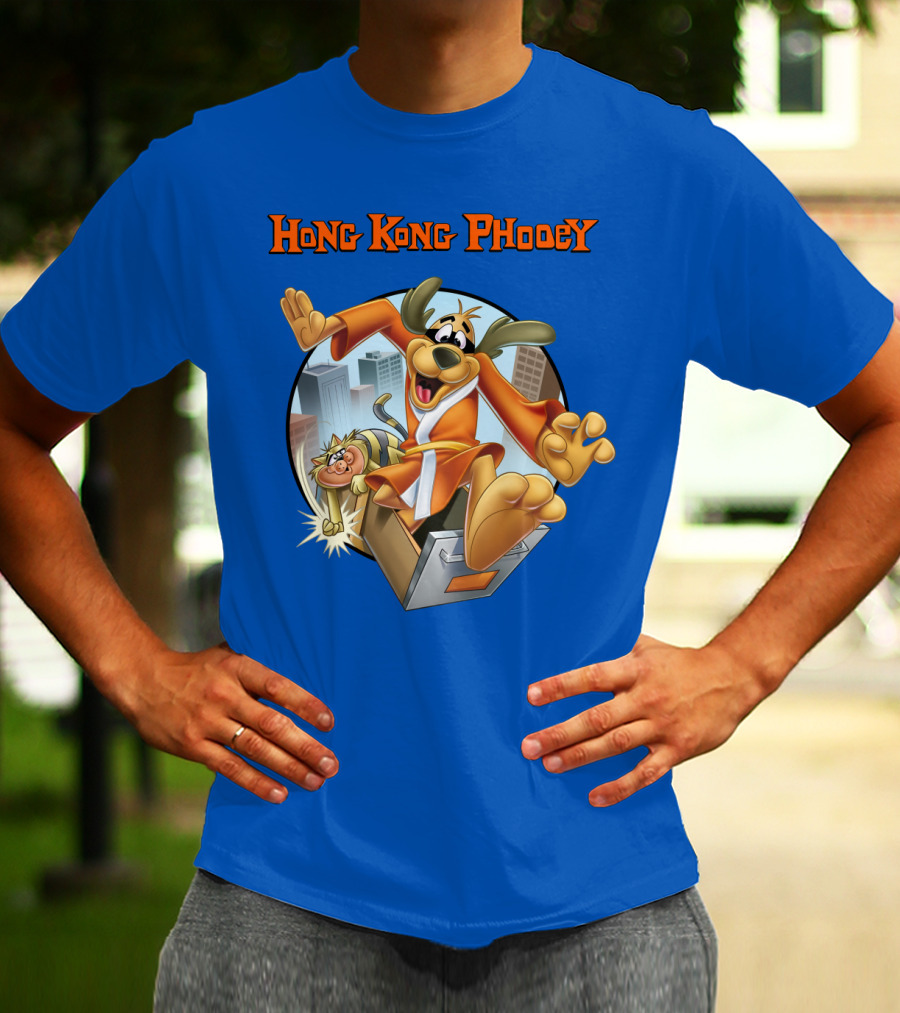 Hong Kong Phooey Animated Character In City Scene T-Shirt