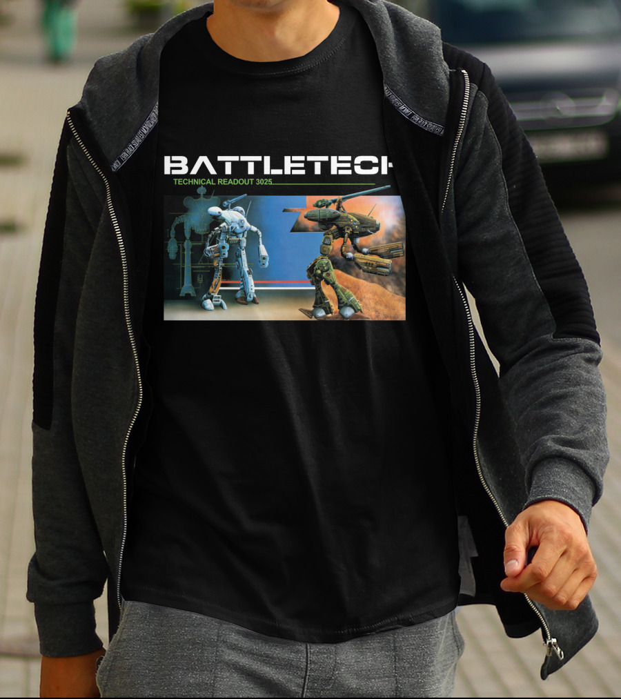 BattleTech Technical Readout 3025 Mech Warrior Robots Duel Scene T-Shirt