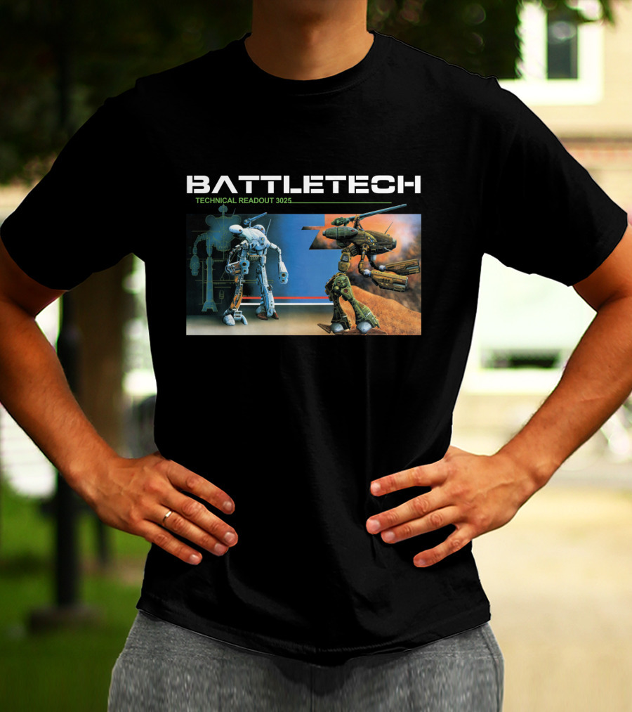 BattleTech Technical Readout 3025 Mech Warrior Robots Duel Scene T-Shirt