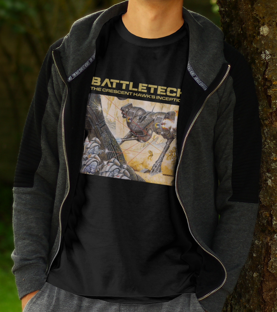 BATTLETECH The Crescent Hawk's Inception Mech Battle Scene T-Shirt