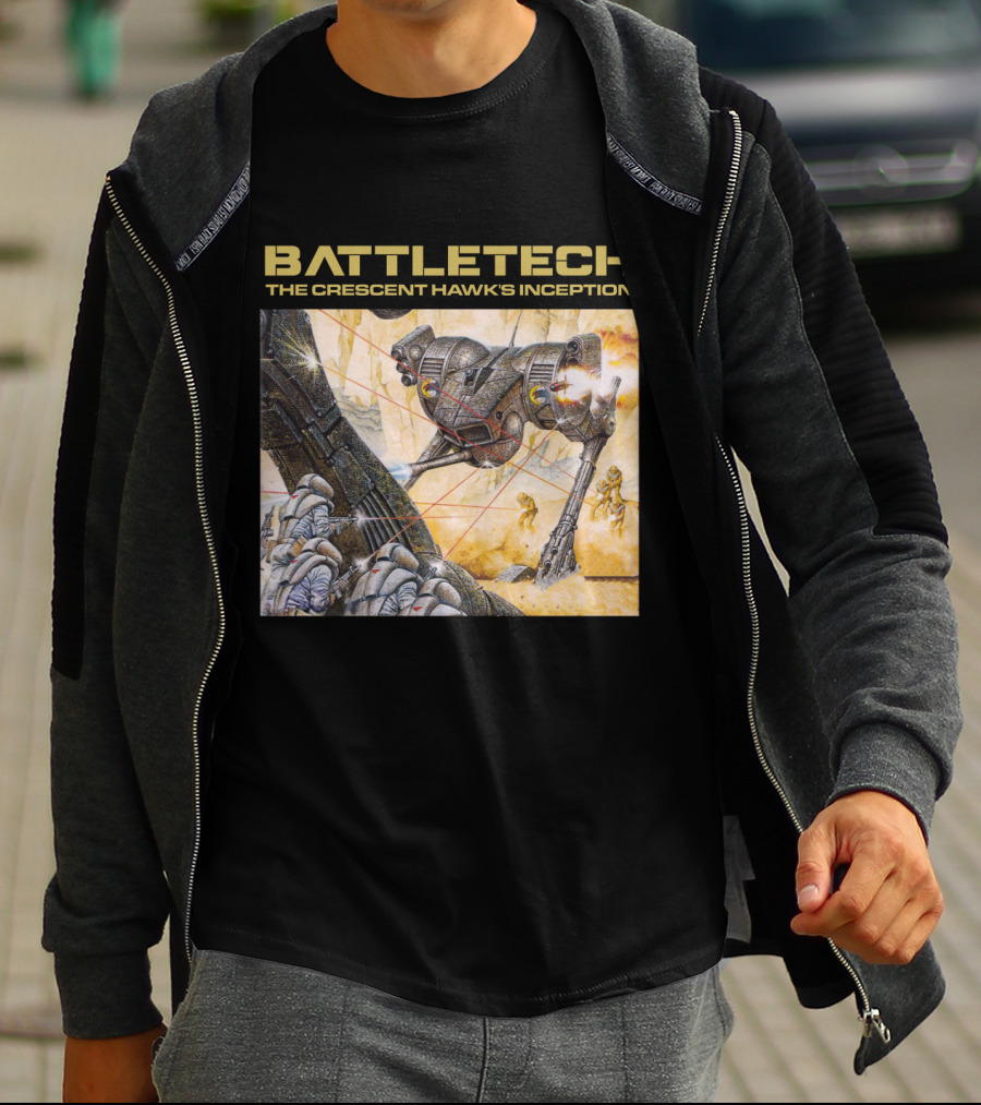 BATTLETECH The Crescent Hawk's Inception Mech Battle Scene T-Shirt
