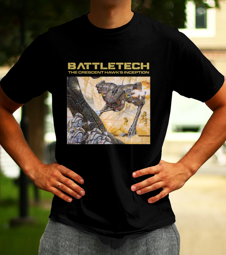 BATTLETECH The Crescent Hawk's Inception Mech Battle Scene T-Shirt
