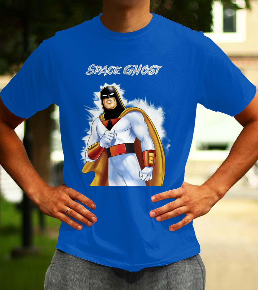 Space Ghost Classic Character With Dynamic Pose And Iconic Heroic T-Shirt