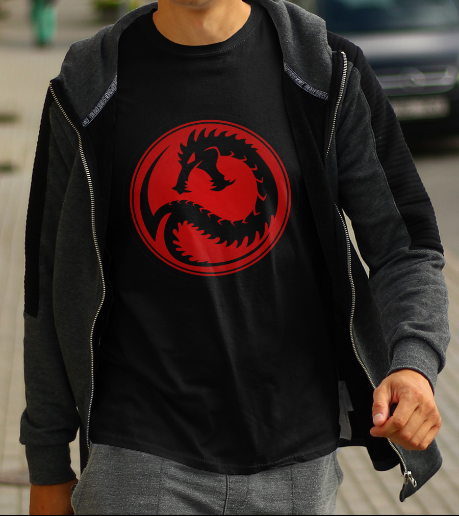 Draconis Combine Red Dragon Symbol In Black Circle T-Shirt