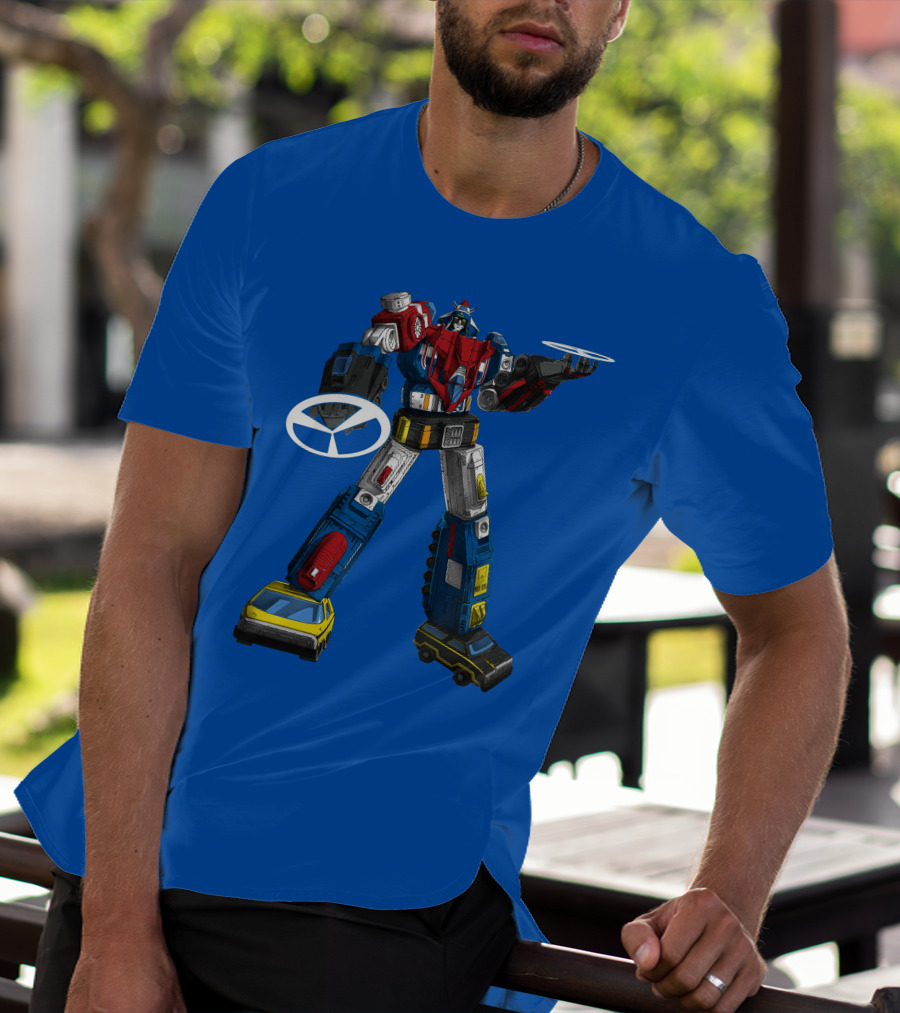 Voltron Vehicle Force Robot Giant Mecha With Cars And Helicopter Wheels T-Shirt