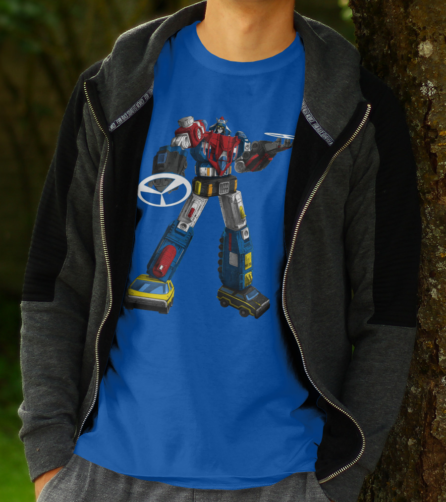 Voltron Vehicle Force Robot Giant Mecha With Cars And Helicopter Wheels T-Shirt