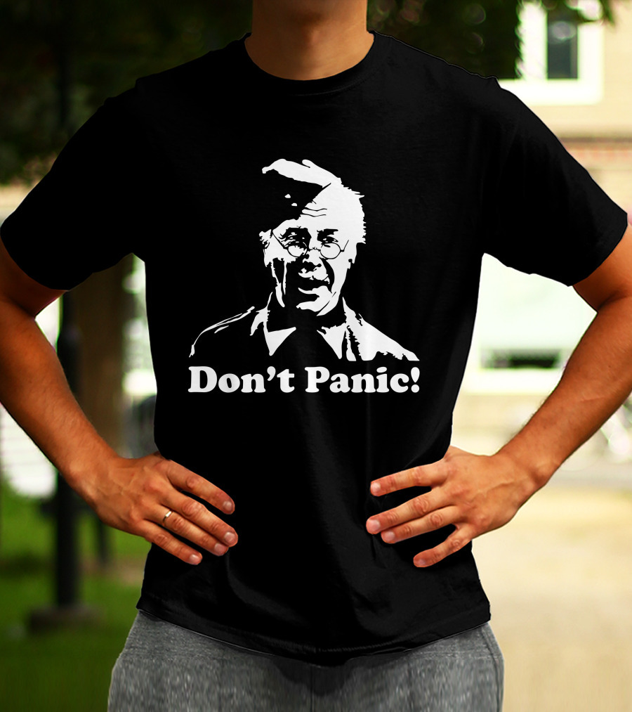 Dad's Army Don't Panic Classic White Text Vintage Character T-Shirt