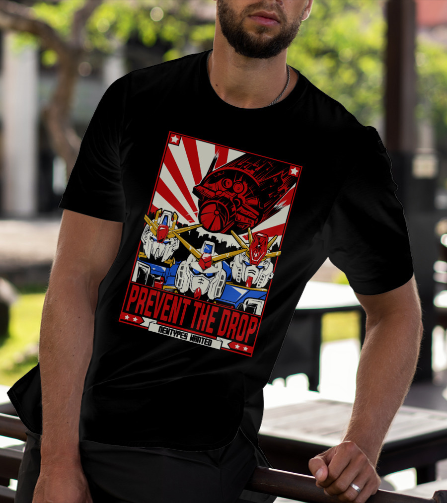 Prevent The Drop Newtypes Wanted Gundam Collaboration T-Shirt