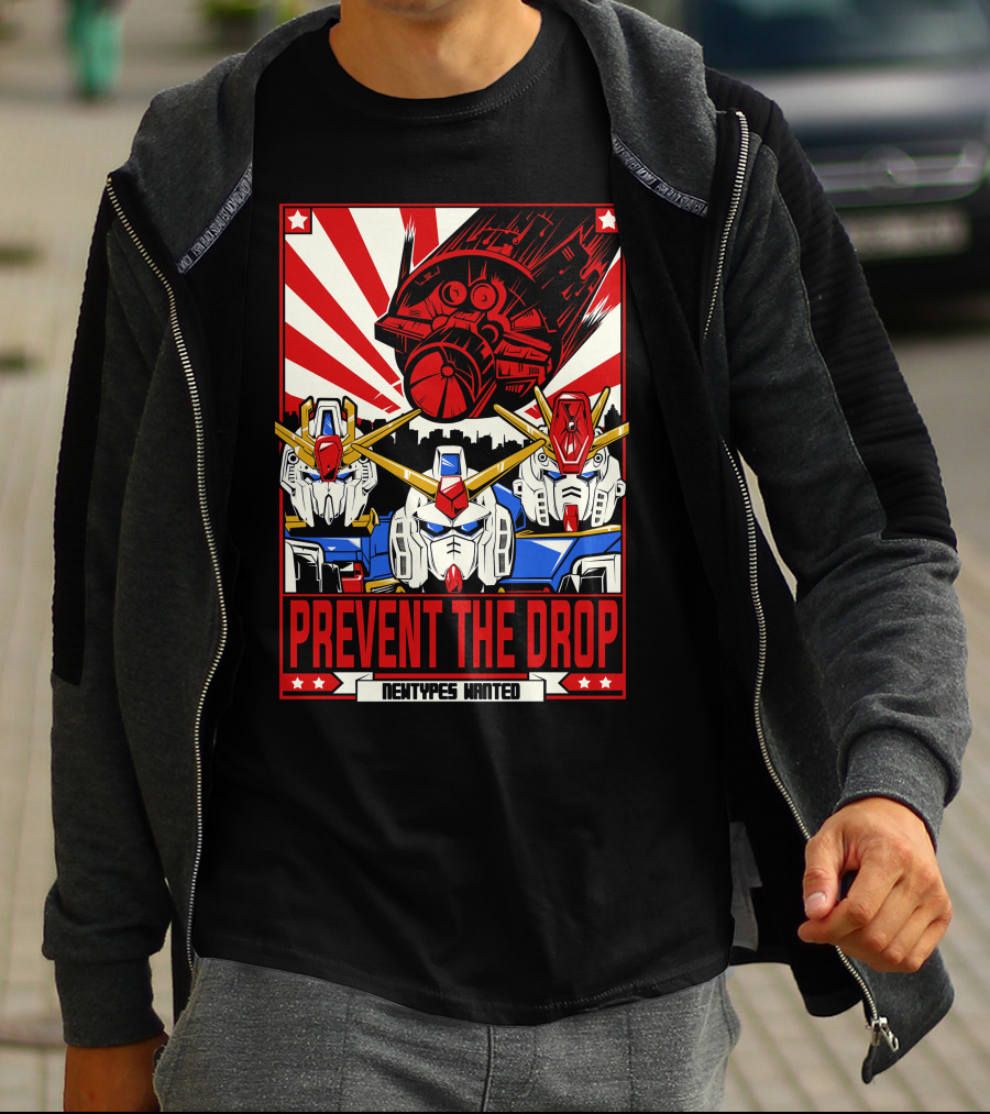 Prevent The Drop Newtypes Wanted Gundam Collaboration T-Shirt
