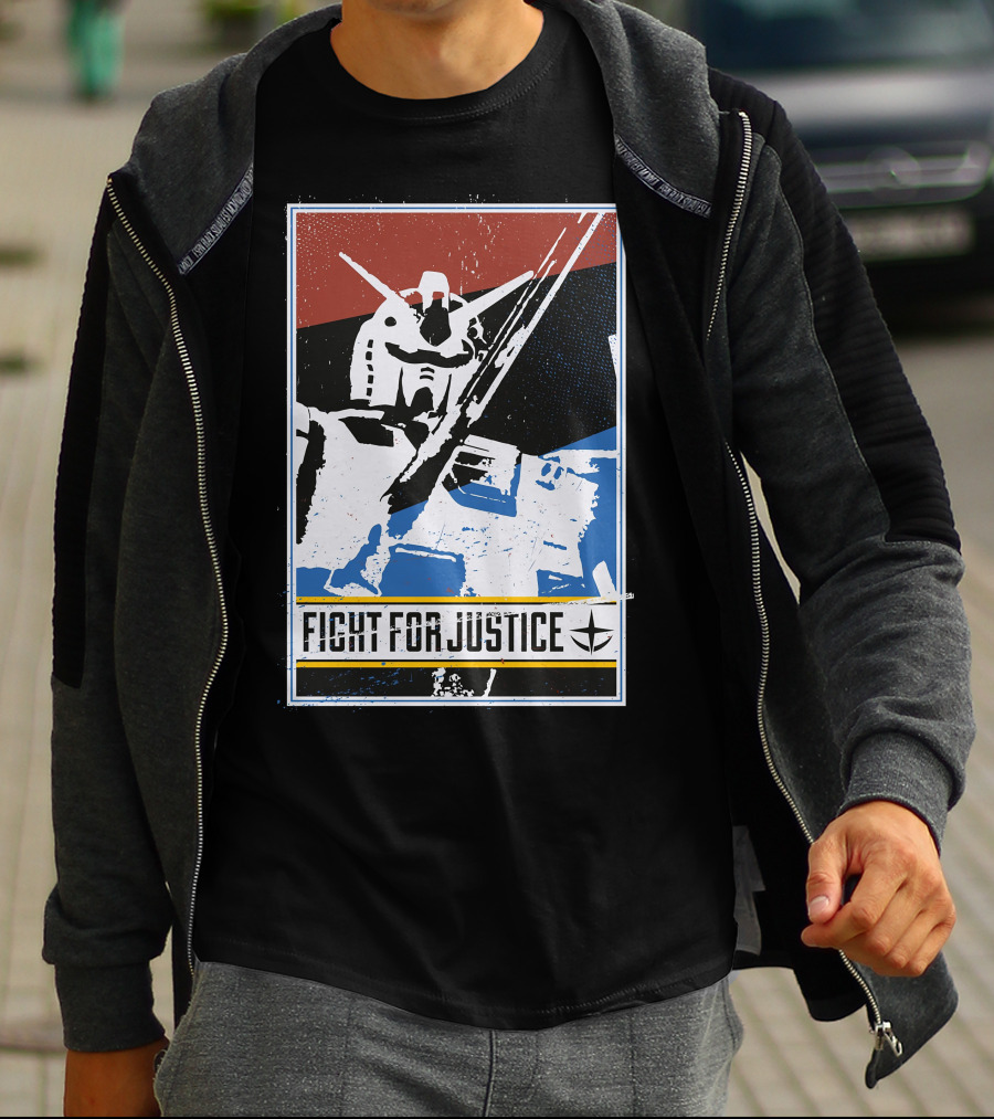 Fight For Justice Gundam Retro T-Shirt