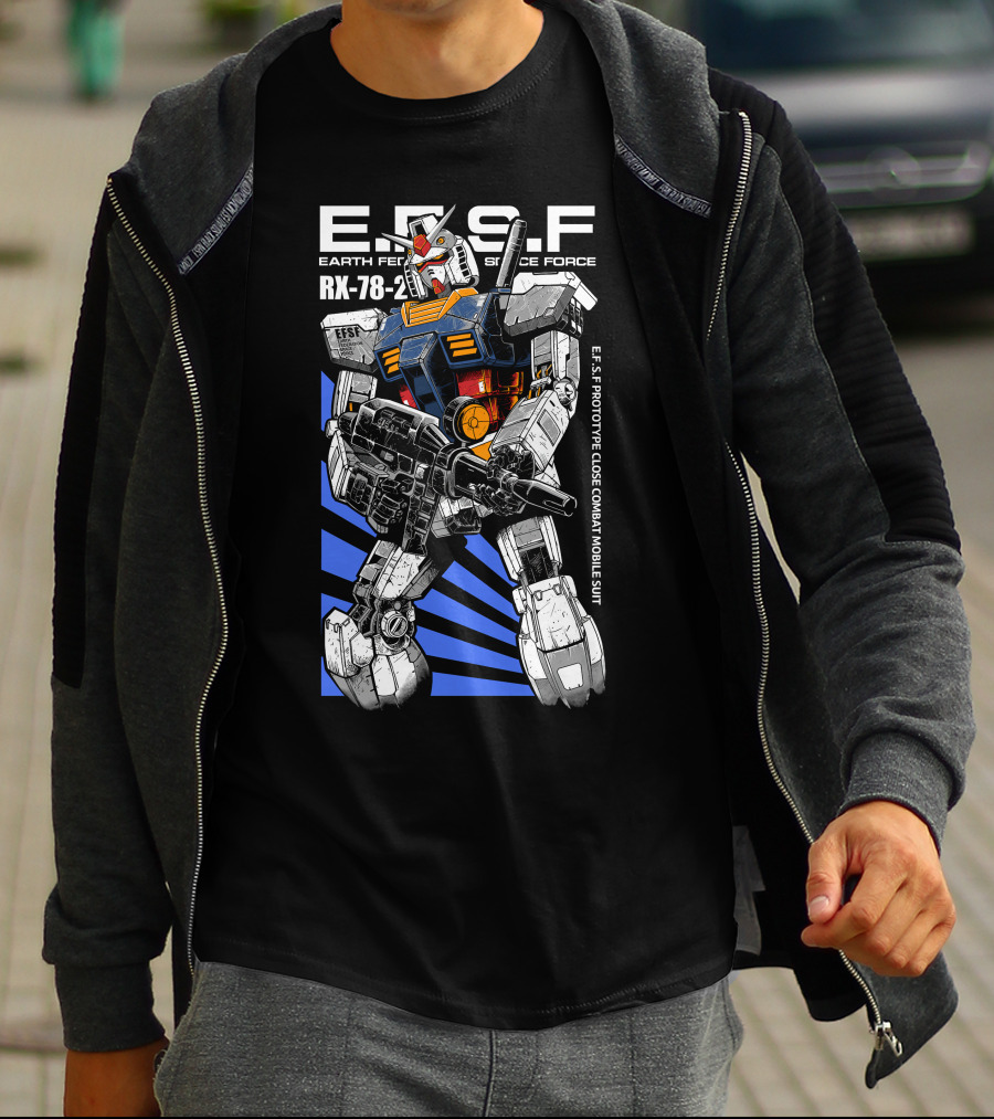 E.F.S.F Earth Federation Space Force RX-78-2 Prototype Close Combat Mobile Suit T-Shirt