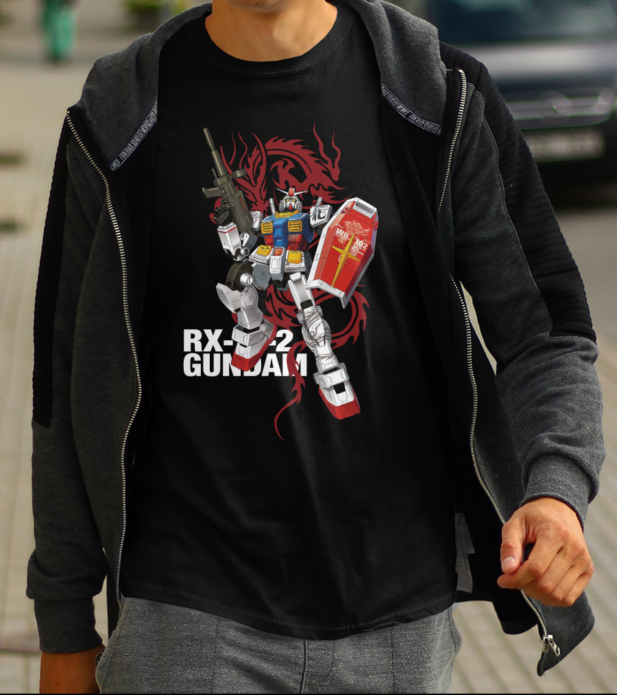 RX 78 2 Gundam Wing Shield Dragon T-Shirt