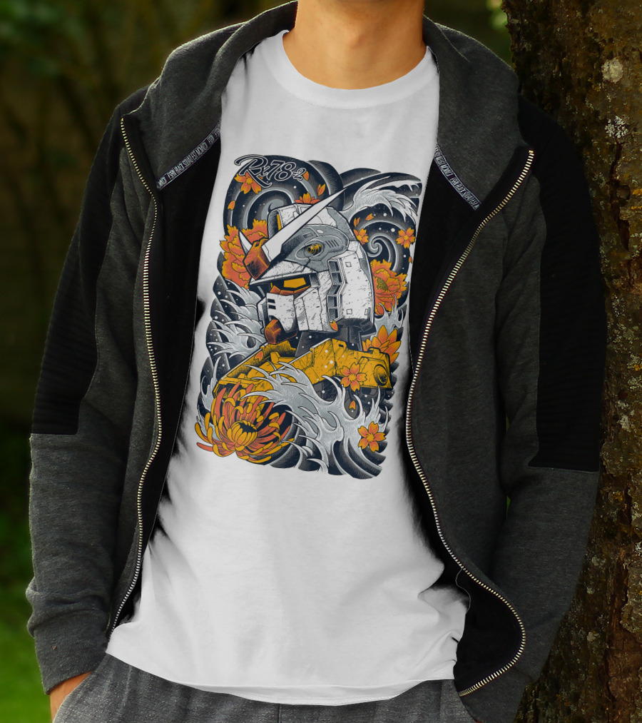 RX-78-2 Gundam Floral Waves T-Shirt