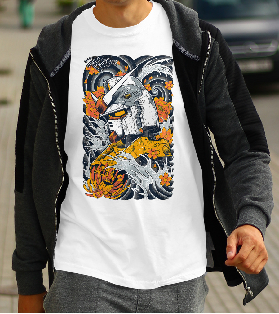 RX-78-2 Gundam Floral Waves T-Shirt