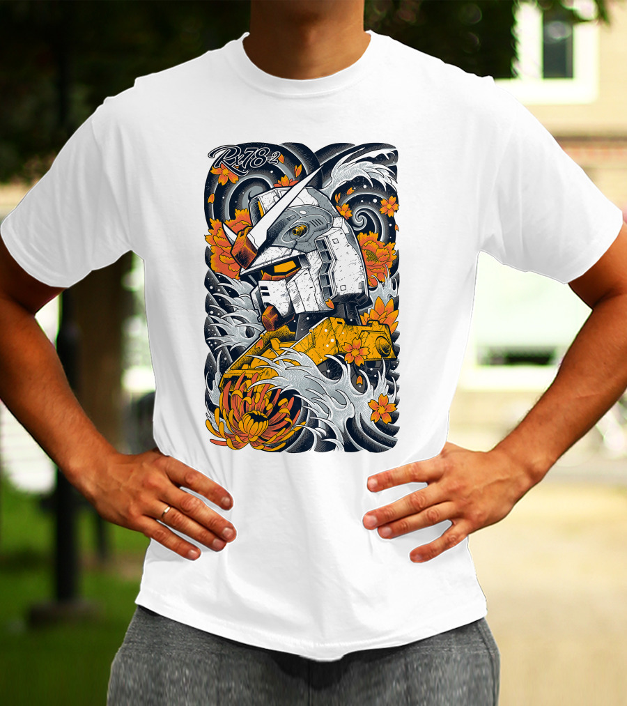 RX-78-2 Gundam Floral Waves T-Shirt