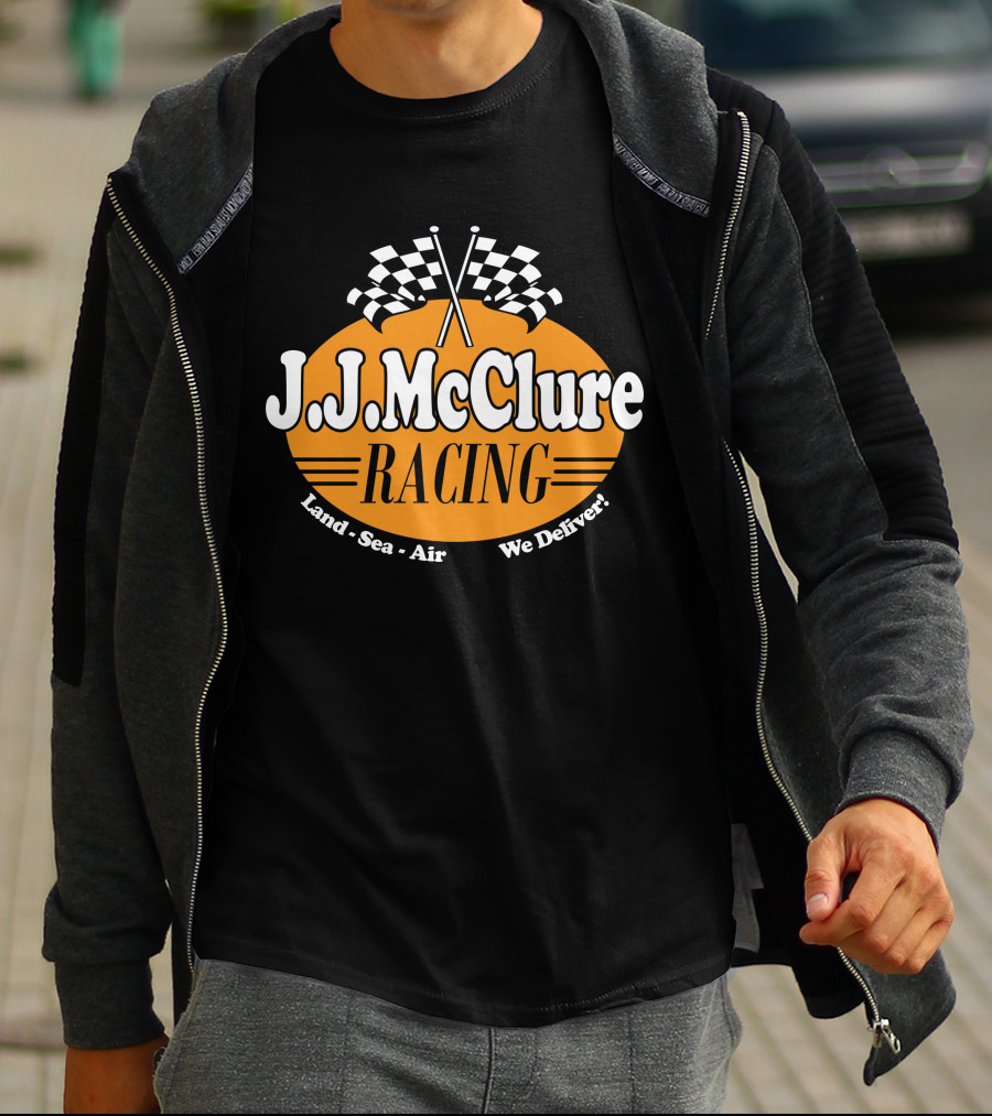 The Cannon Ball Run J.J. McClure Racing Land Sea Air We Deliver T-Shirt