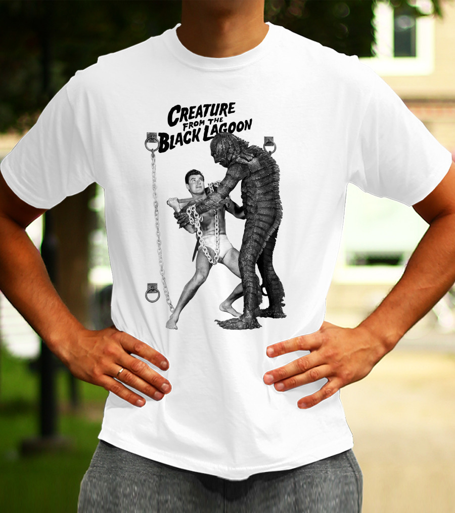 Creature From The Black Lagoon Chain Wrestling Scene T-Shirt