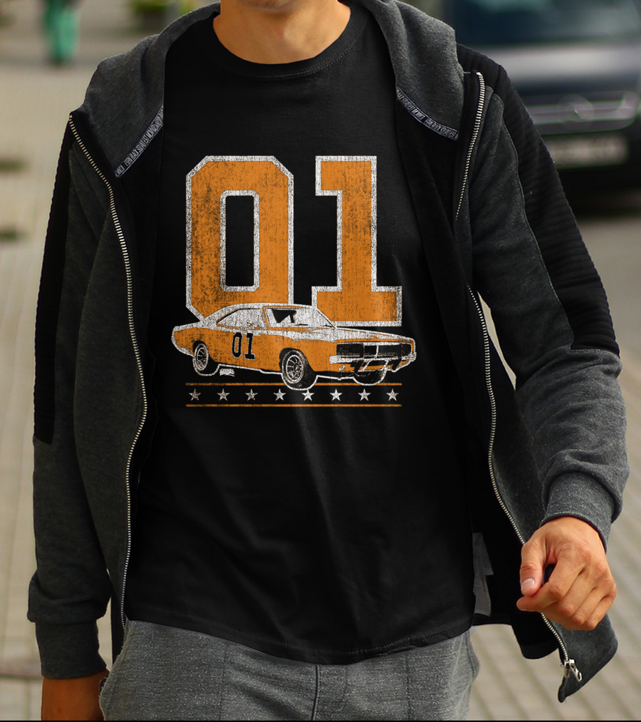 Dukes Of Hazzard 01 Orange Car Stars T-Shirt