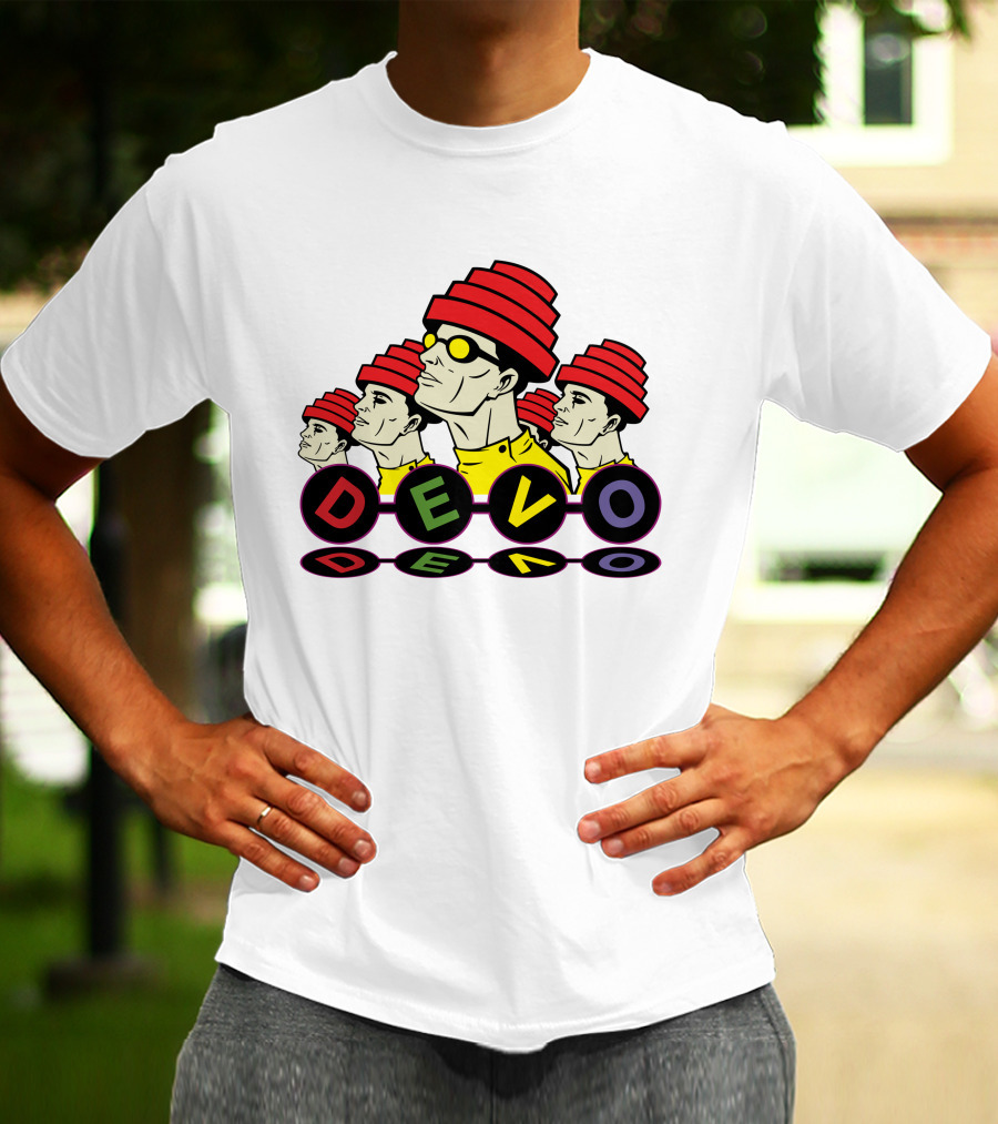 Devo Band Red Hats Yellow Shirts Sunglasses Iconic T-Shirt