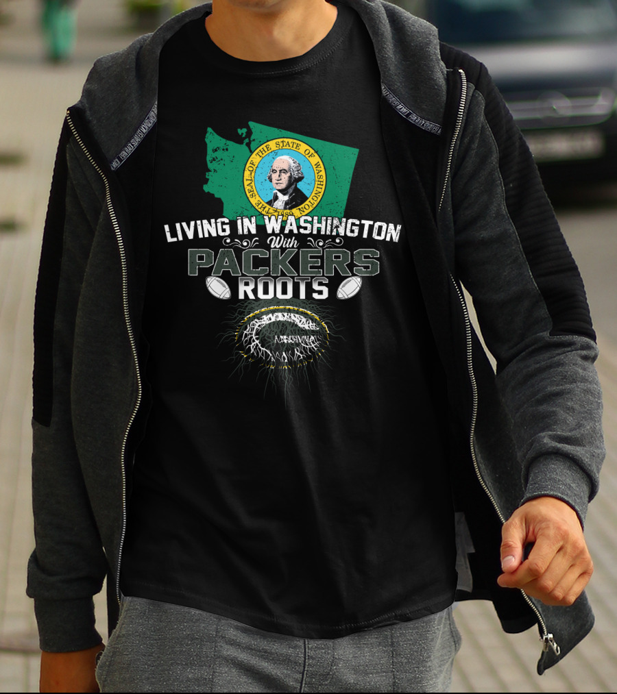 Living In Washington State With Packers Football Heritage T-Shirt