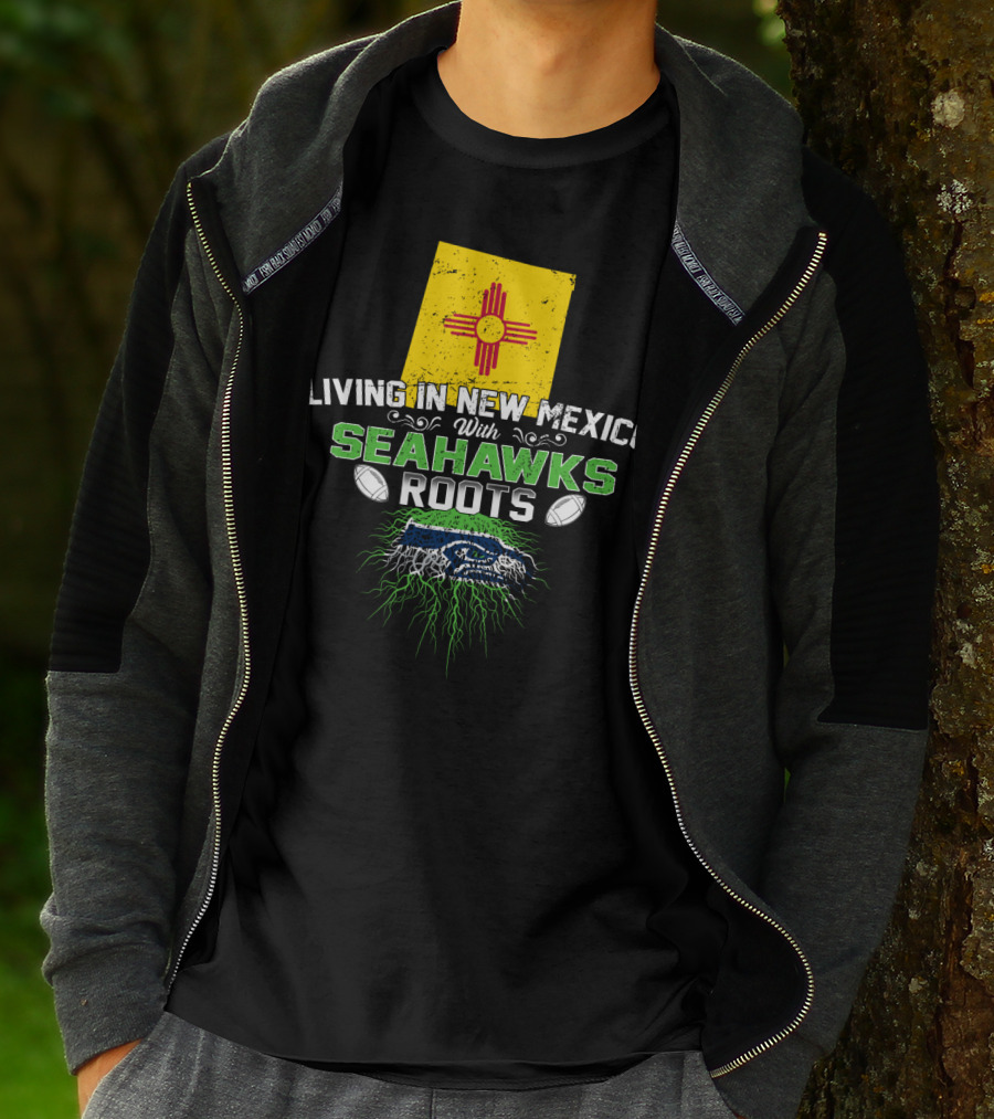 Living In New Mexico Seahawks Roots Zia Symbol Football Connection T-Shirt