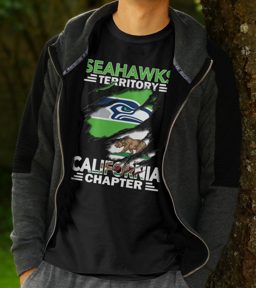Seahawks Territory California Chapter Bear Logo Splash T-Shirt