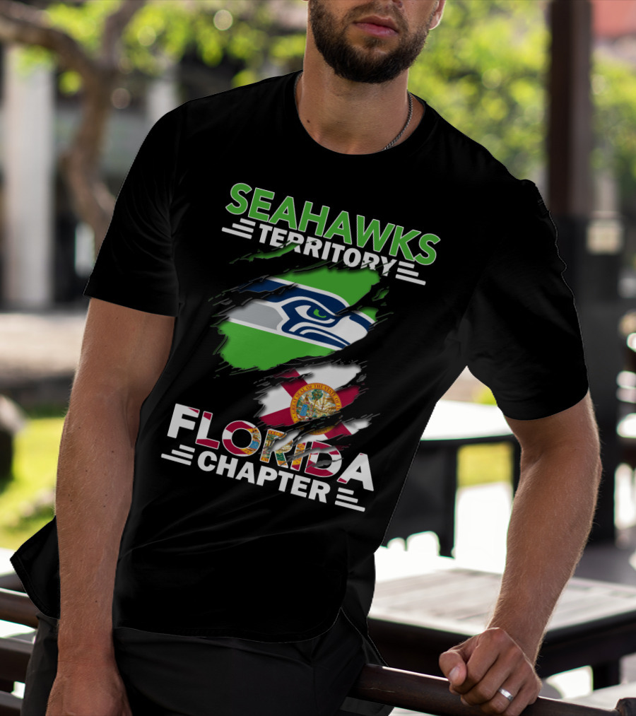 Seahawks Territory Florida Chapter Flag Ripped T-Shirt