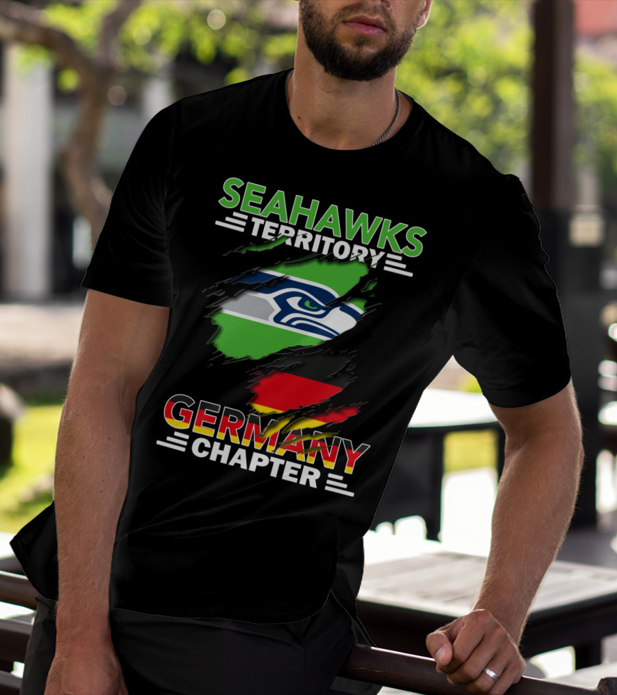 Seahawks Territory Germany Chapter Flag Scratch T-Shirt