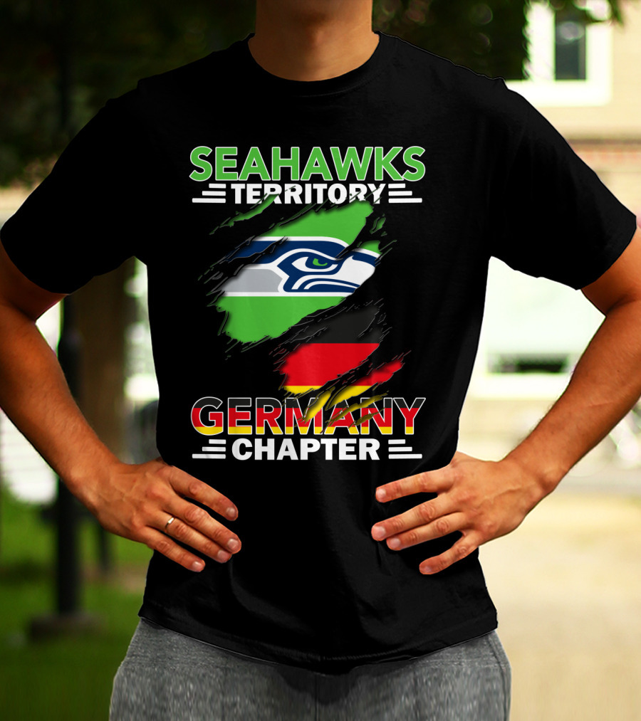 Seahawks Territory Germany Chapter Flag Scratch T-Shirt