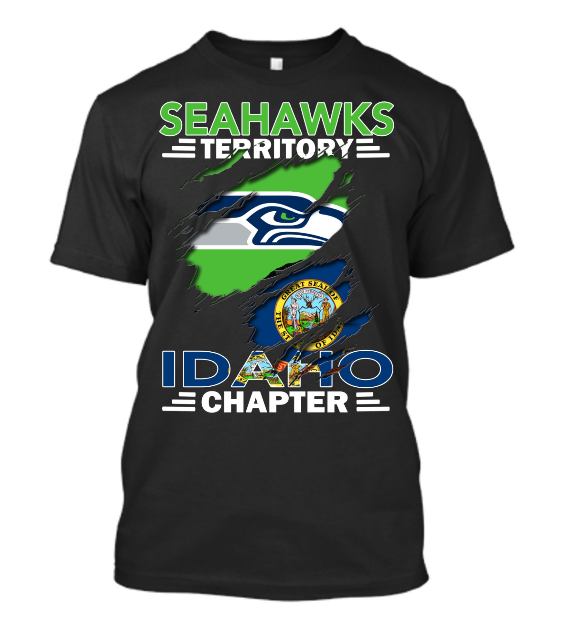 Seahawks Territory Idaho Chapter Seattle Team Fan Base Flags T-Shirt