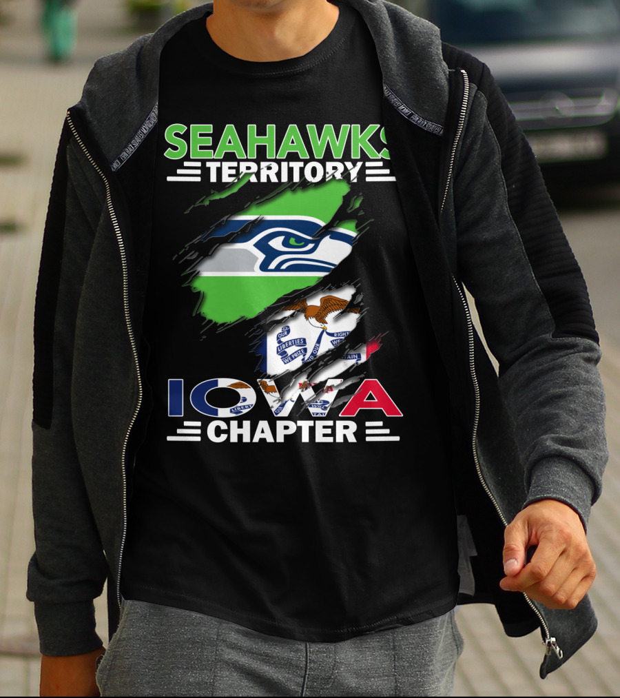 Seahawks Territory Iowa Chapter Flag Design With Team T-Shirt