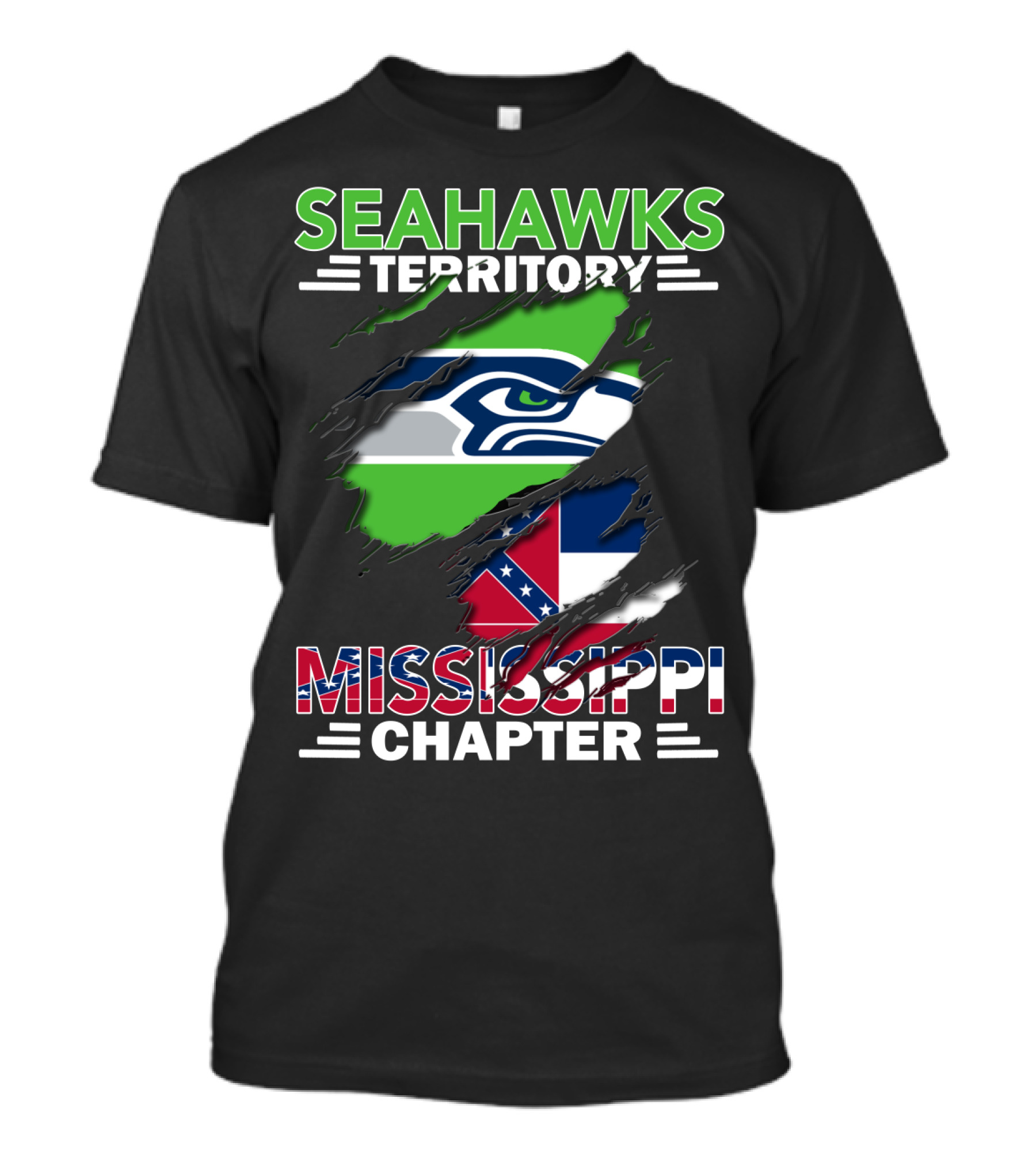 Seahawks Territory Mississippi Chapter Flag T-Shirt