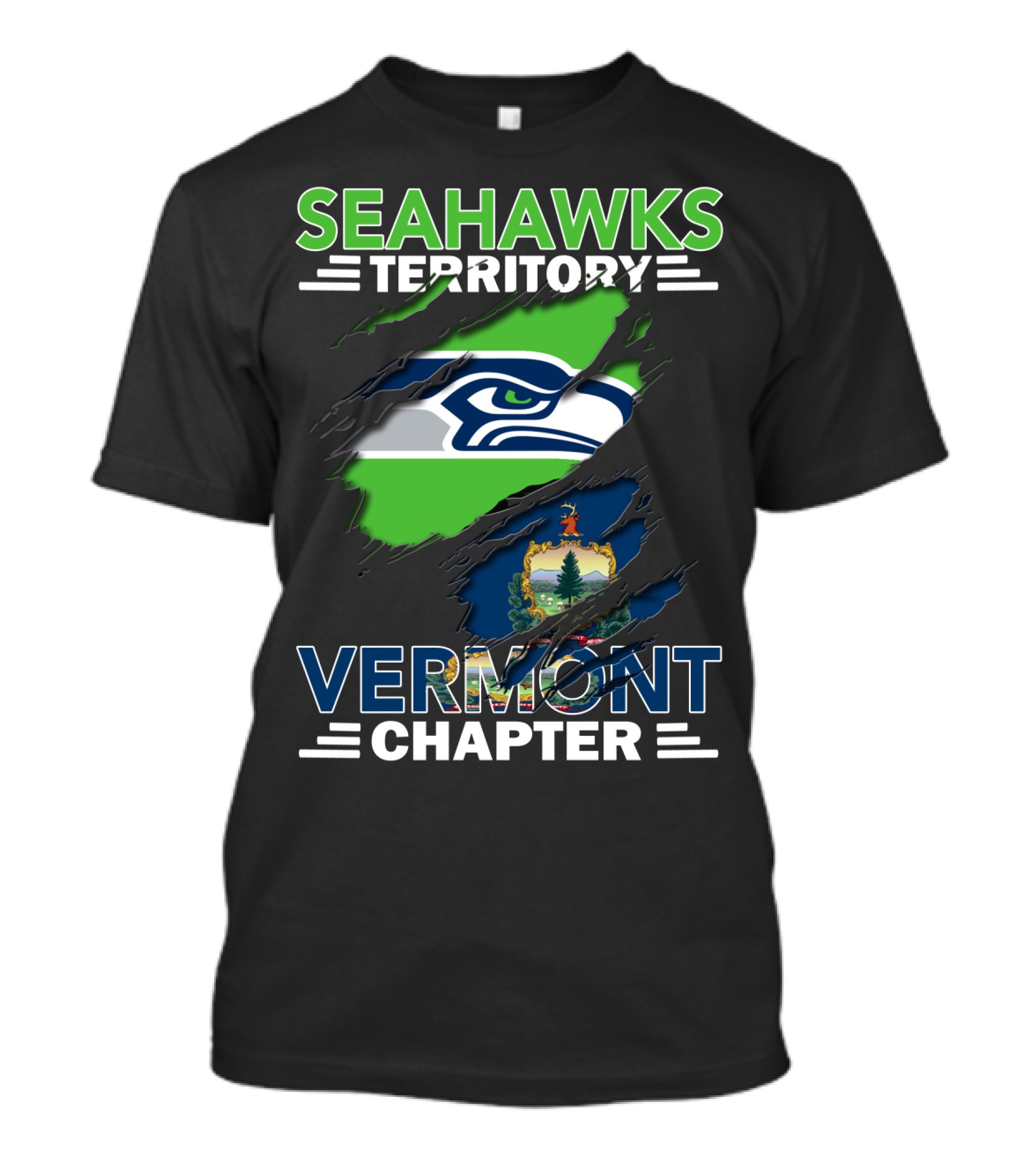 Seahawks Territory Vermont Chapter Flag T-Shirt