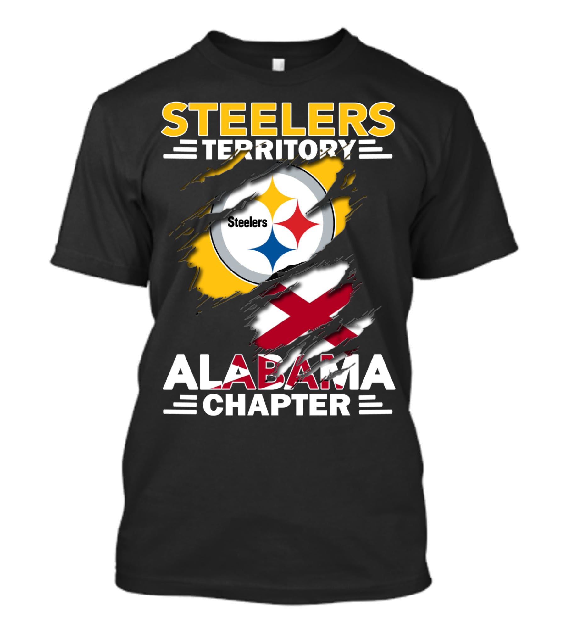 Steelers Territory Alabama Chapter Steelers Logo And Flag T-Shirt