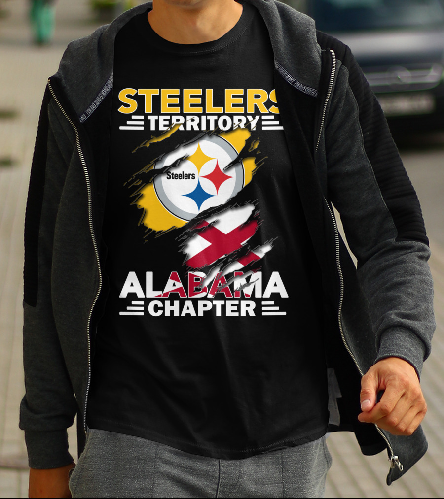 Steelers Territory Alabama Chapter Steelers Logo And Flag T-Shirt