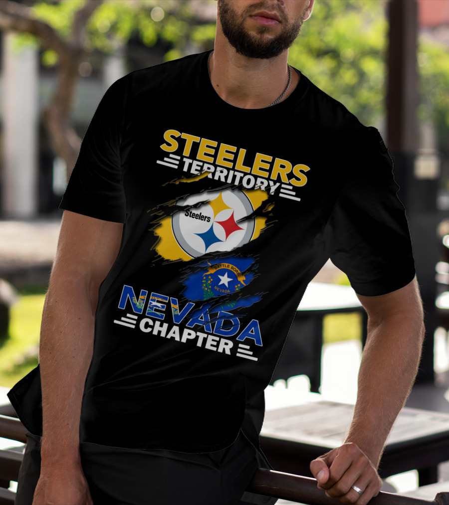 STEELERS TERRITORY Nevada Chapter Battle Born Flag T-Shirt