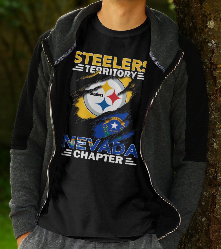 STEELERS TERRITORY Nevada Chapter Battle Born Flag T-Shirt