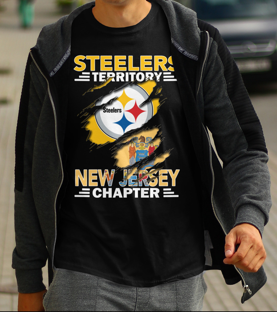 Steelers Territory New Jersey Chapter Steelers Logo With State Flag T-Shirt