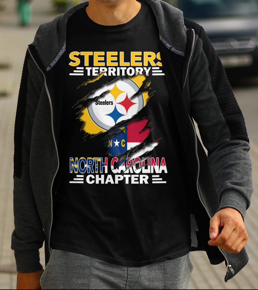 Steelers Territory North Carolina Chapter Steelers Logo Nc Flag T-Shirt