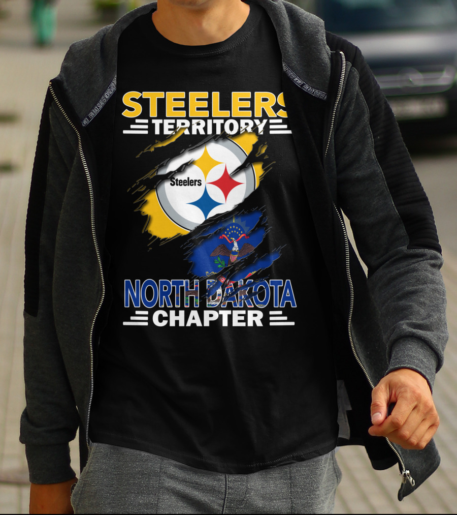 Steelers Territory North Dakota Chapter Flag And Logo Theme T-Shirt