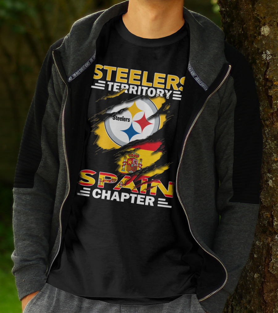 Steelers Territory Spain Chapter Nfl Fan Flag T-Shirt