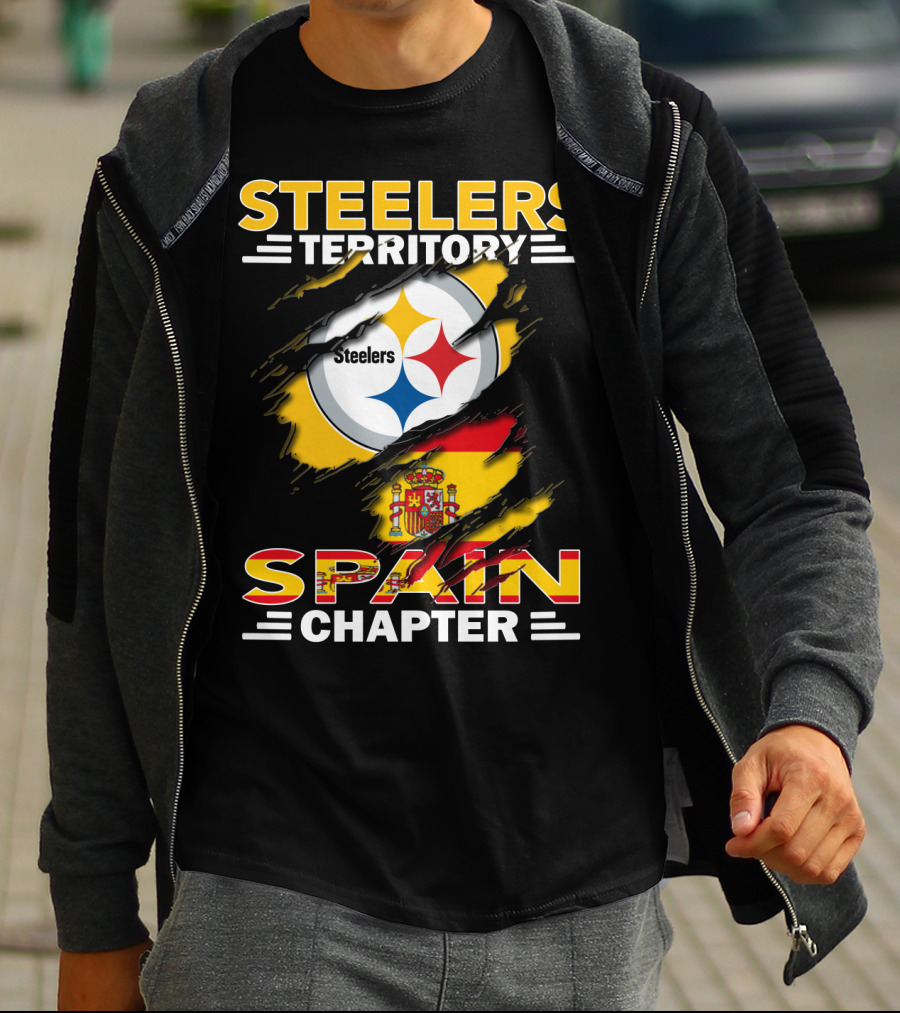 Steelers Territory Spain Chapter Nfl Fan Flag T-Shirt