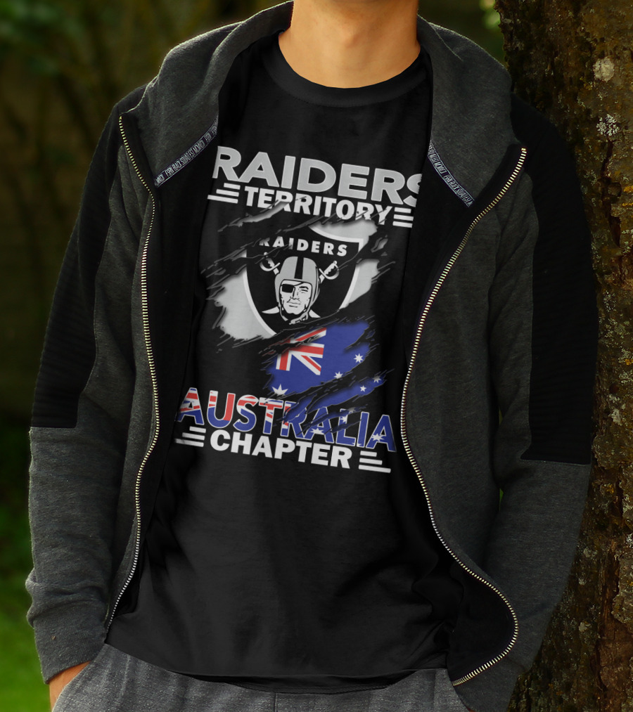 Raiders Territory Australia Chapter Raiders Logo And Australian Flag T-Shirt